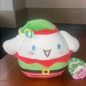 Hello Kitty Cinnamoroll Festive Plush - Green and Red Christmas Squishmallow 8”
